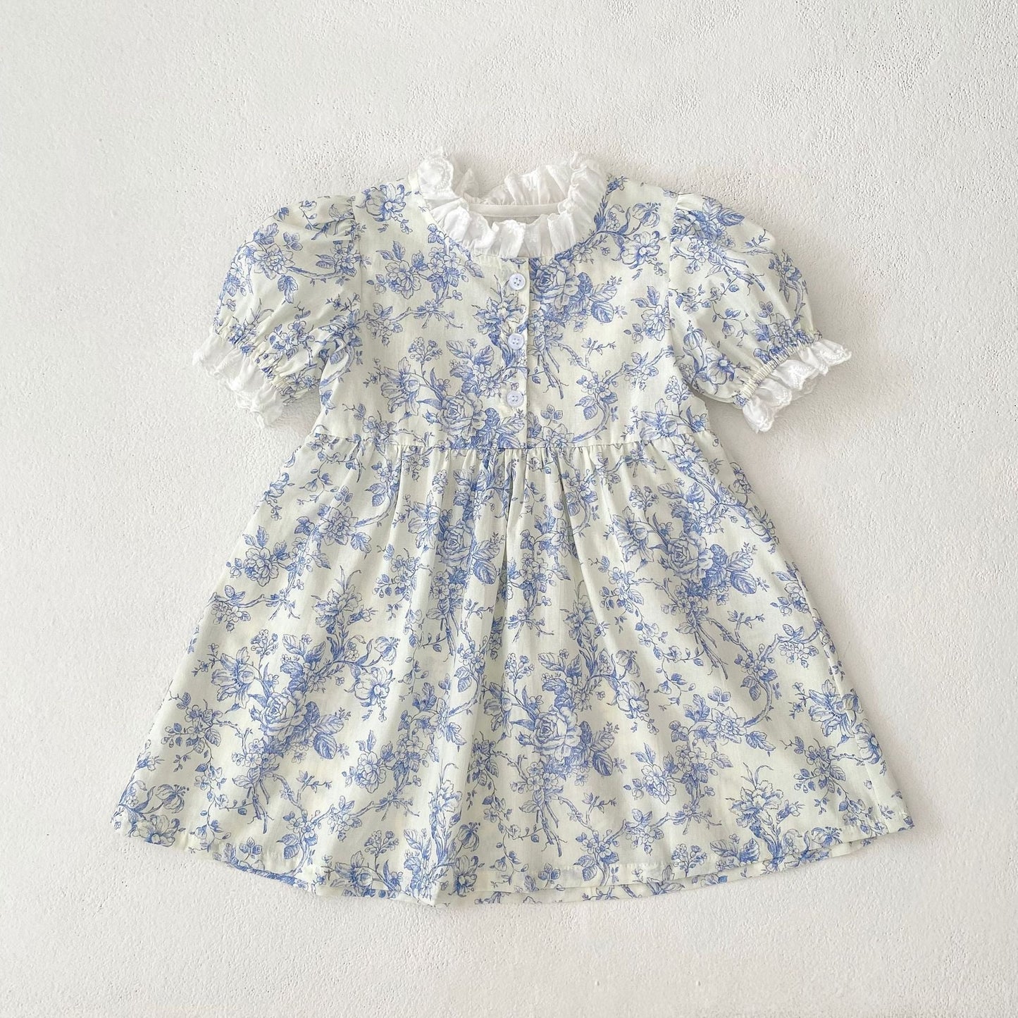 Summer Arrival Girls Cute Beautiful Flowers Pattern Short Sleeves Onesies and Dress – Princess Sister Matching