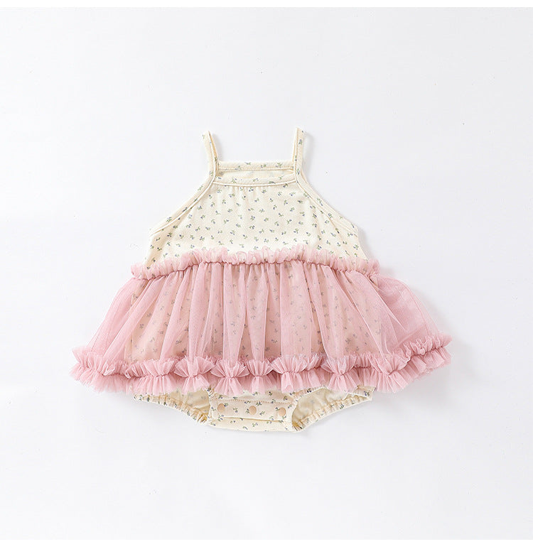Summer Arrival Baby Girls Cute Floral Sleeveless Dress Design Onesies