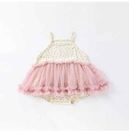 Summer Arrival Baby Girls Cute Floral Sleeveless Dress Design Onesies