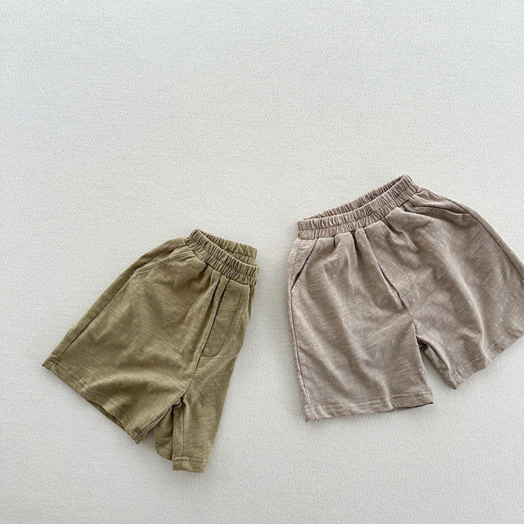 Summer Arrival Unisex Casual Solid Color Cotton Shorts