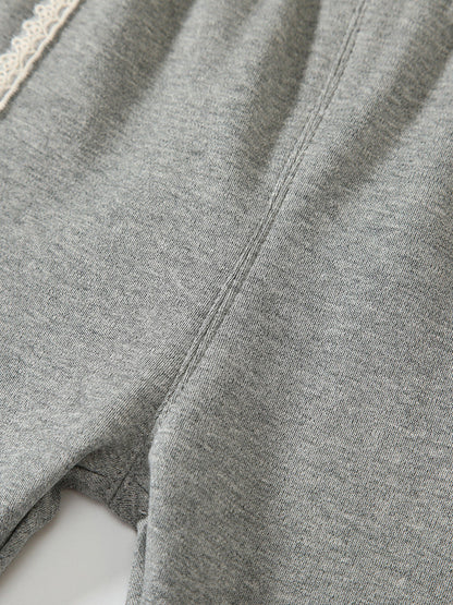 Autumn and Spring Arrival Casual Cute Girls Versatile Butterfly-Bows Attached Pants