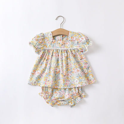 Baby Floral Pattern Fashion Princess Onesie&Sets