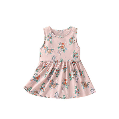 Summer Arrival Floral Pattern Sleeveless Cute Dress for Stylish Girls
