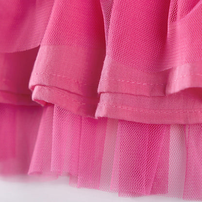 Autumn and Spring Arrival Cartoon Pattern Long Sleeves Dress with Tulle for Stylish Girls