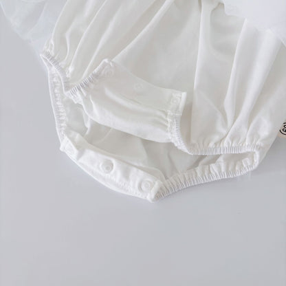 Summer Arrival Baby Girls Cute Sleeveless Butterfly-bow Decorated Dress Design Strap Onesies