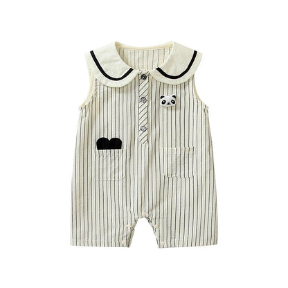 Summer Arrival Baby Unisex Sleeveless Cute Striped Pattern Rompers