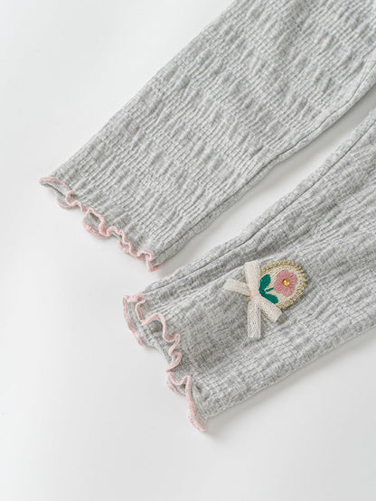 Baby Kids Girls Spring Flower Logo Soft Pants