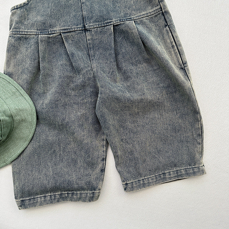 Unisex Spring Autumn Solid Overall Cowboy