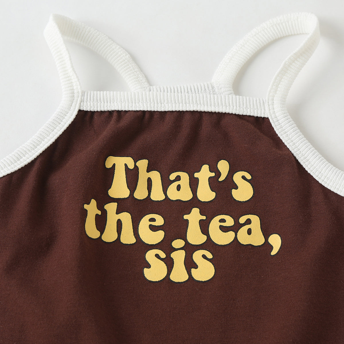 Baby Girl Slogan Pattern Sling Tops Combo Polka Dot Graphic Triangle Shorts One Pieces Sets