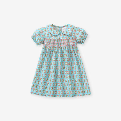 Summer Baby Kids Girls Short Sleeves Flowers Print Dress