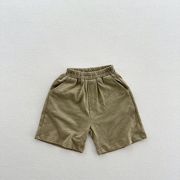 Summer Arrival Unisex Casual Solid Color Cotton Shorts