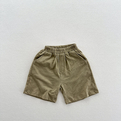 Summer Arrival Unisex Casual Solid Color Cotton Shorts