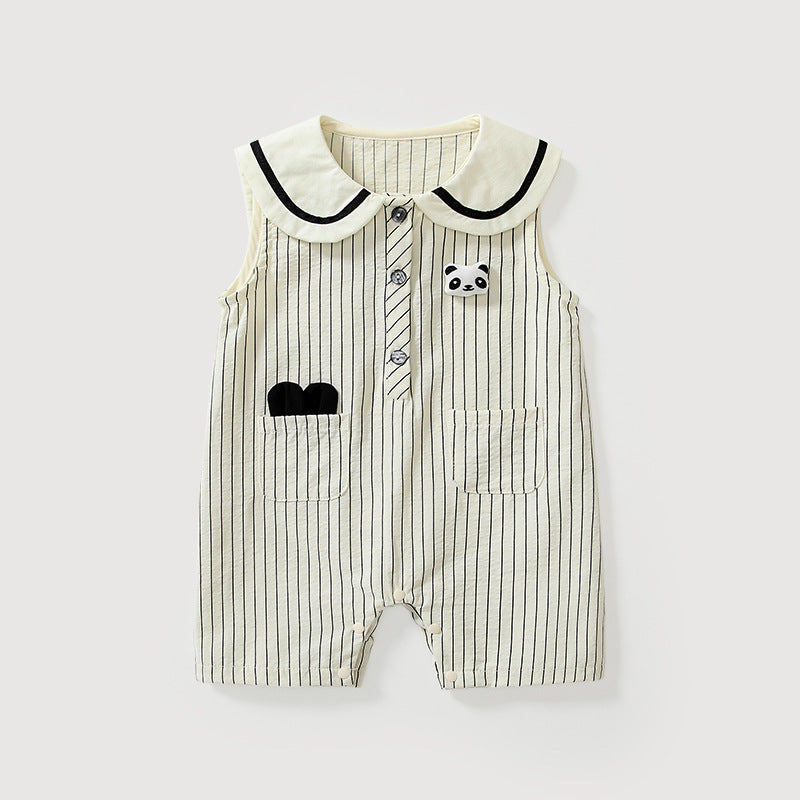 Summer Arrival Baby Unisex Sleeveless Cute Striped Pattern Rompers
