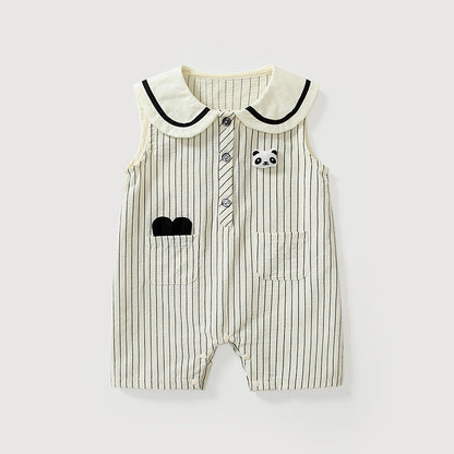 Summer Arrival Baby Unisex Sleeveless Cute Striped Pattern Rompers