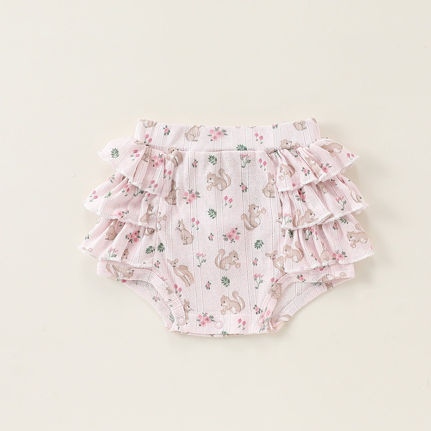 Summer Arrival Baby Girls Sleeveless Animals and Flowers Pattern Onesies, Bloomers