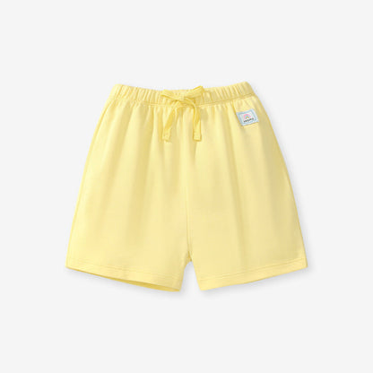 Girls Solid Color Soft Casual Style Capri Pants Rainbow Logo Shorts