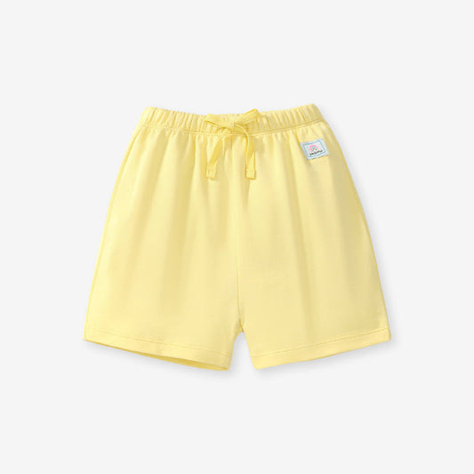 Girls Solid Color Soft Casual Style Capri Pants Rainbow Logo Shorts