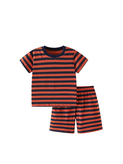 Summer Baby Kids Striped Pattern T-shirt and Shorts Clothing Set for Boys