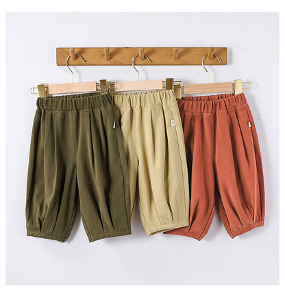 Autumn Arrival Kids Unisex Soft Comfortable Pure Cotton Long Solid Color Pants