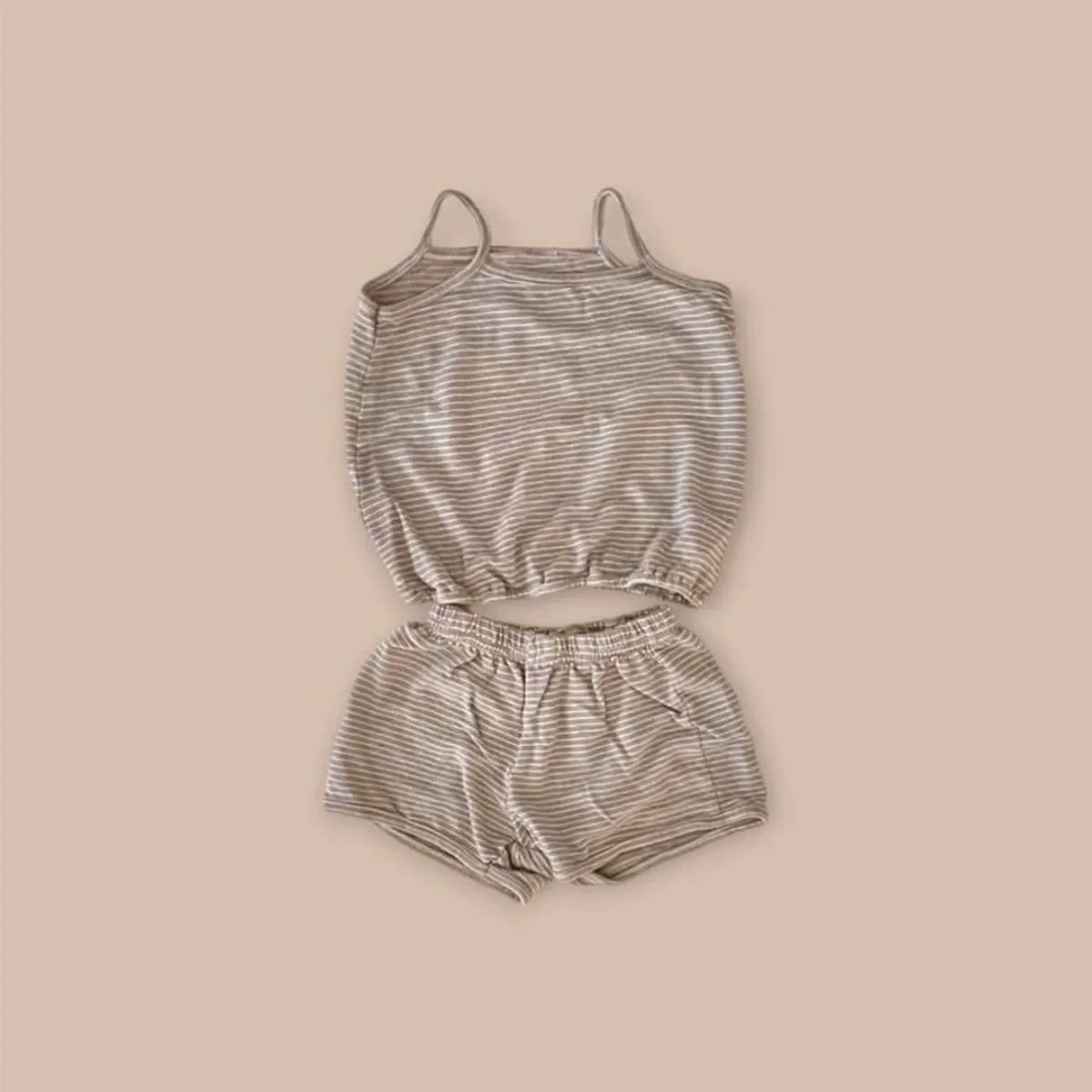 Summer Hot Selling Baby Unisex Sleeveless Striped Vest and Shorts Clothing Set