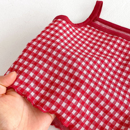 Summer Hot Selling Baby Girls Sleeveless Plaid Pattern Top Vest and Bloomers Clothing Set