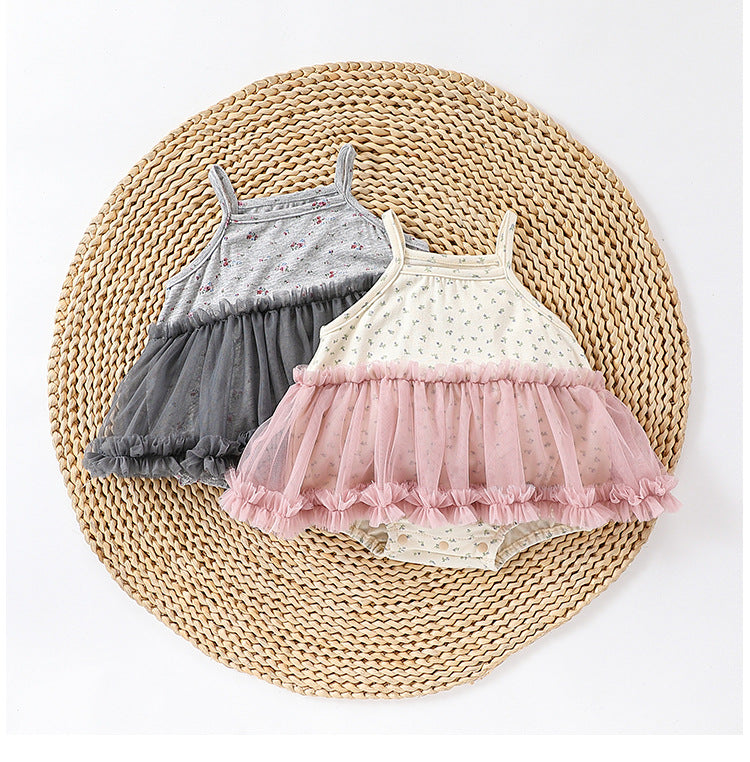 Summer Arrival Baby Girls Cute Floral Sleeveless Dress Design Onesies