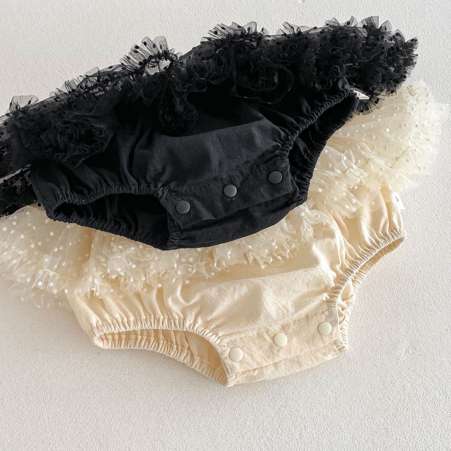 Summer Hot Selling Baby Girls Sleeveless Solid Color Vest and Tulle Patchwork Bloomers Clothing Set