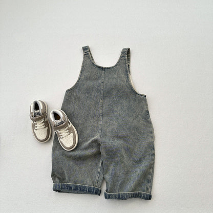 Unisex Spring Autumn Solid Overall Cowboy