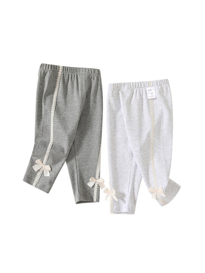 Autumn and Spring Arrival Casual Cute Girls Versatile Butterfly-Bows Attached Pants