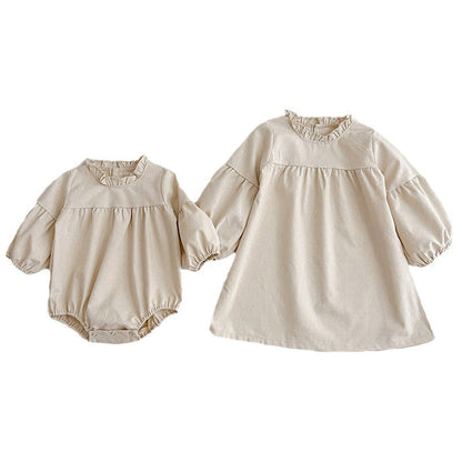 Solid Color Fashion Simple Style Dress & Onesie