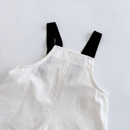 Summer Hot Selling Baby Kids Unisex Sleeveless Letters Embroidered Strap Overalls and Striped Vest Clothing Set