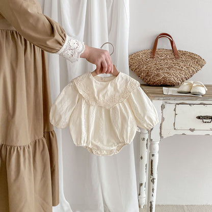 Autumn Baby Girls Flowers Embroidered Pattern Long-sleeved Onesies and Dress – Princess Sister Matching Set