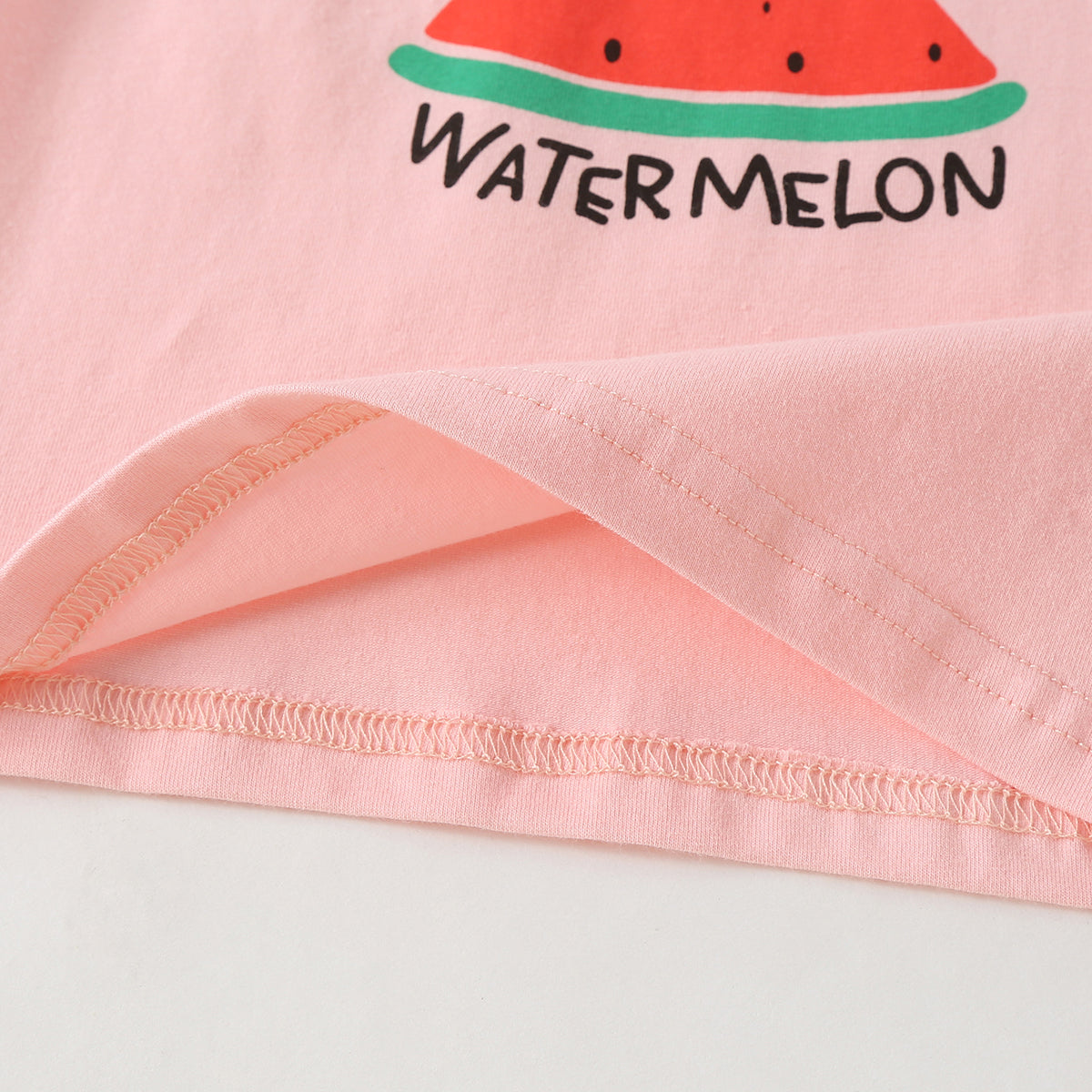 Baby Girl Fruit Pattern Short Sleeve Tops Combo Striped Graphic Triangle Shorts One Pieces Sets