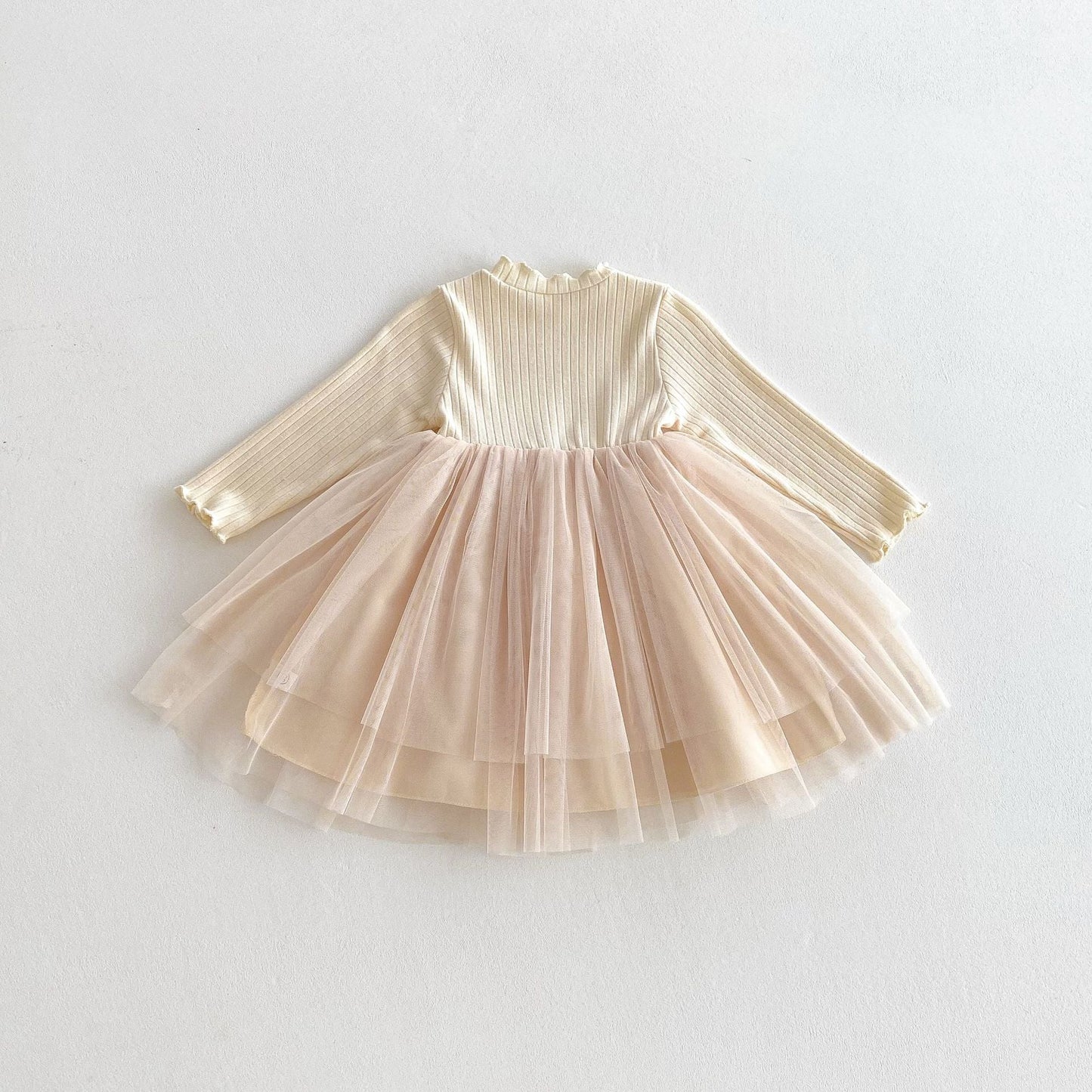 Spring and Autumn Hot Selling Baby Kids Girls Princess Long Sleeves Tulle Patchwork Dress