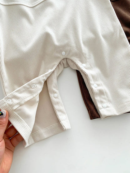 Infant Baby Bear Head Corduroy Combo Overalls In Sets