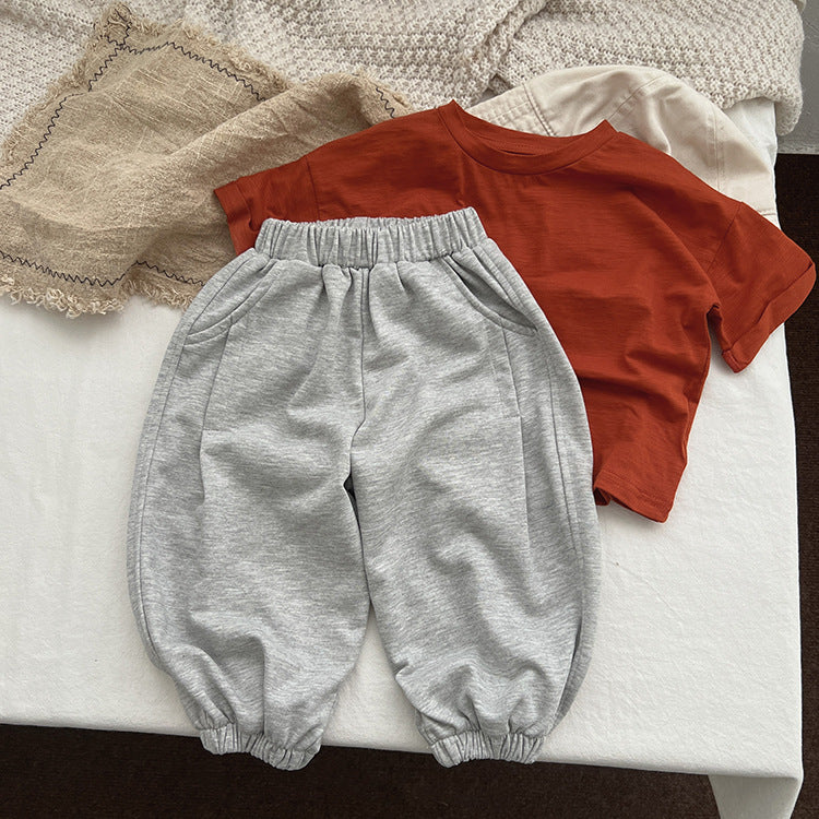 Baby Solid Color Loose Spring Autumn Baby Trousers