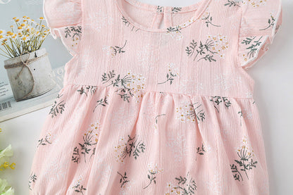 Baby Girl Floral Print Round-Collared Combo Headband