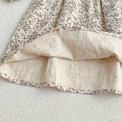 Adorable Baby Lace Collar Romper And Floral Print Girls’ Dress – Princess Sister Matching Set