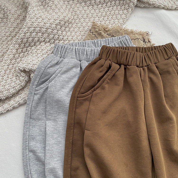 Baby Solid Color Loose Spring Autumn Baby Trousers