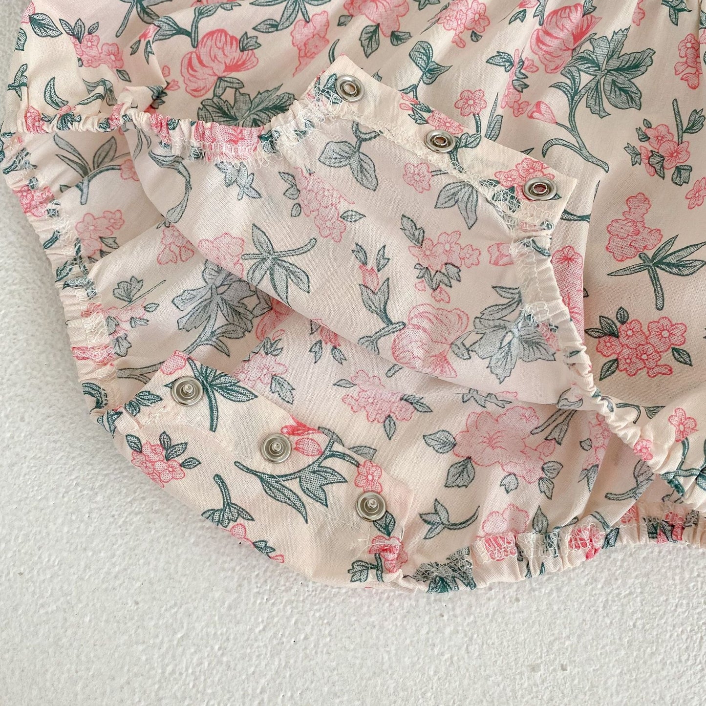 Baby Girl Flower Print Pattern Mesh Patchwork Design Onesies or Dress