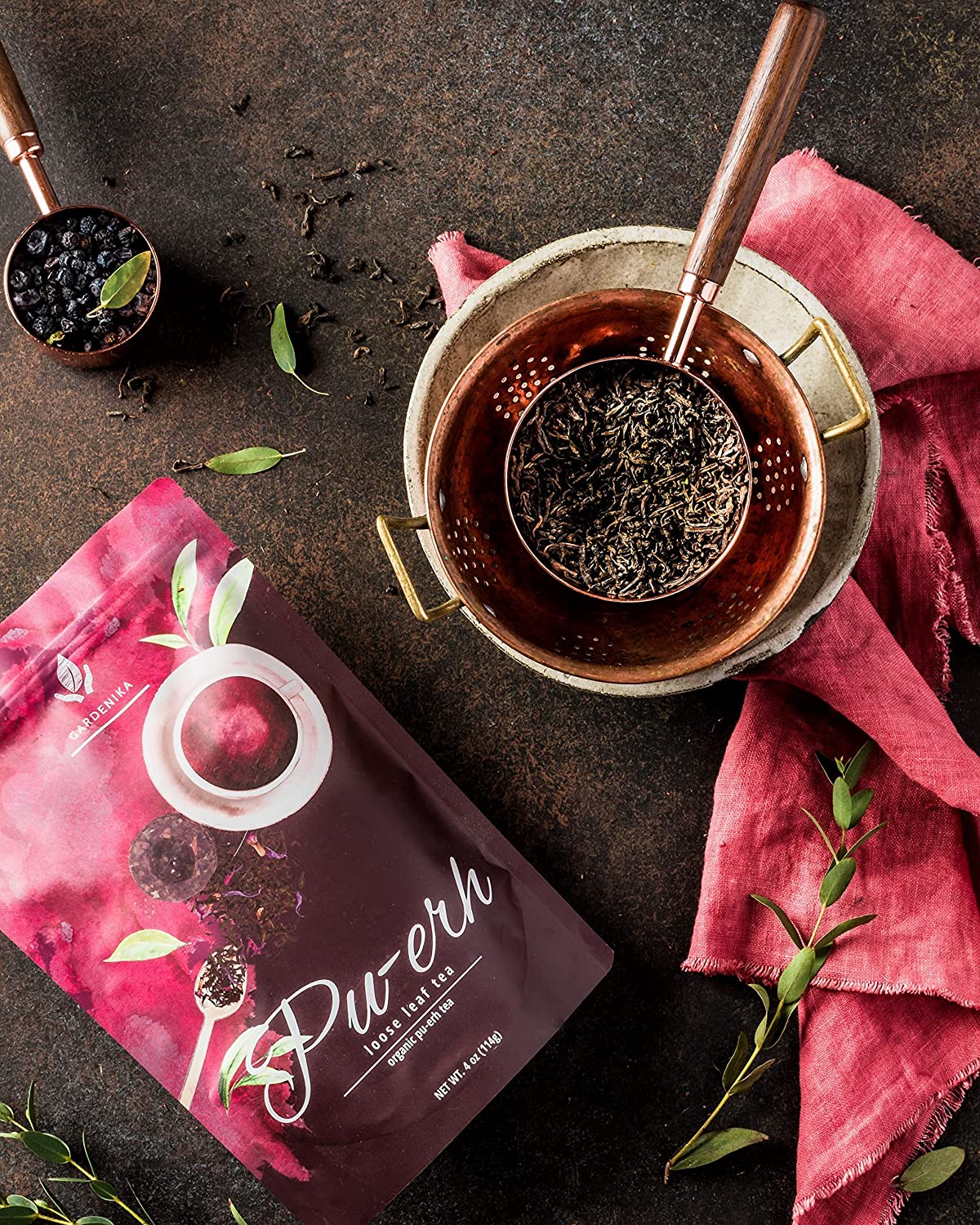 Puerh Tea, Loose Leaf, USDA Organic, Chinese Black, 55+ Cups – 4 Oz (113g)