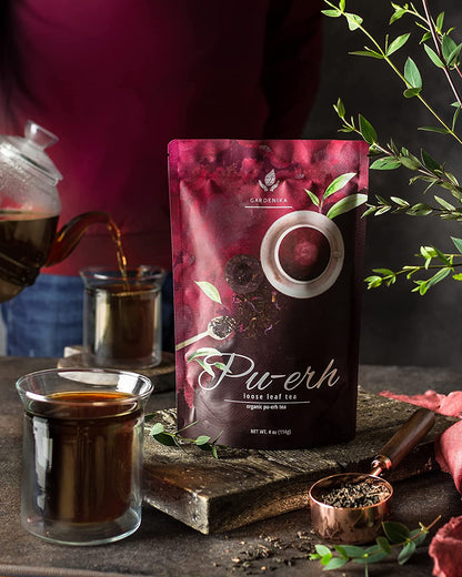 Puerh Tea, Loose Leaf, USDA Organic, Chinese Black, 55+ Cups – 4 Oz (113g)