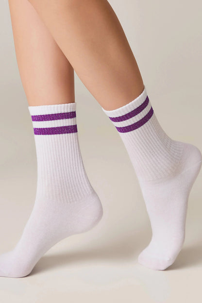 Conte Cotton Long Socks Active 157 - Lurex Stripes