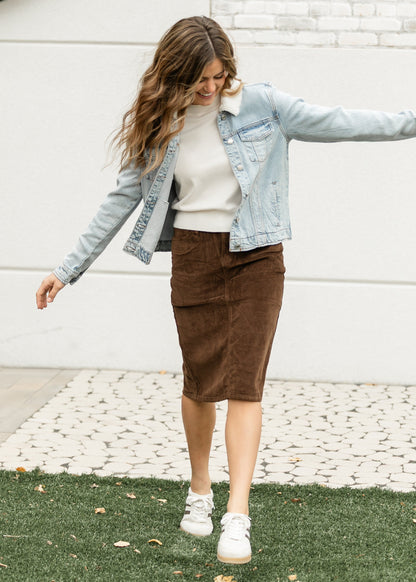 Remi Corduroy Midi Skirt
