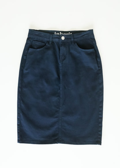 Remi Navy Denim Midi Skirt