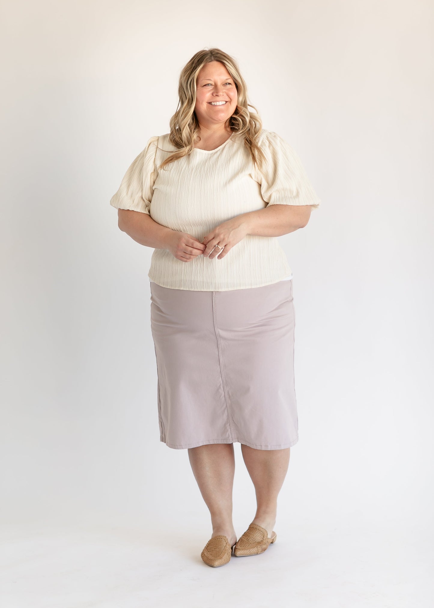 Remi Lilac Denim Midi Skirt - FINAL SALE