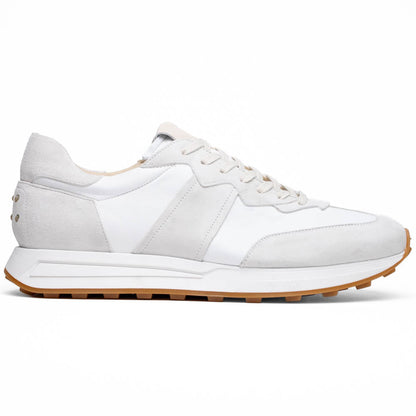 66-265-WHT ROXI Suede & Calfskin Sneaker, White