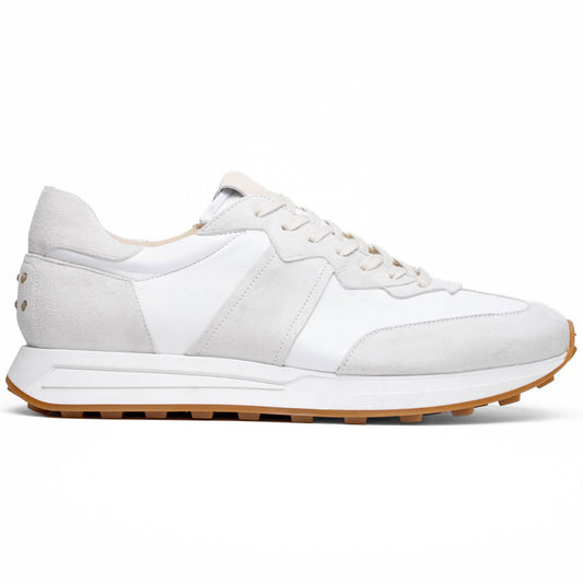 66-265-WHT ROXI Suede & Calfskin Sneaker, White