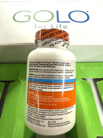 GOLO Release Dietary Supplement – 90 Vegetarian Capsules for Metabolic Support & Weight Management
