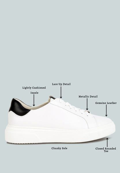 Schick Lace Up Leather Sneakers